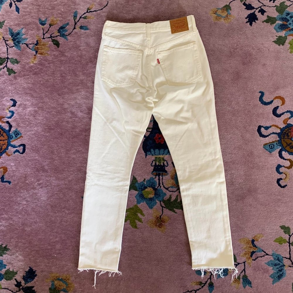 White Levi's 501 Button-Fly Jeans